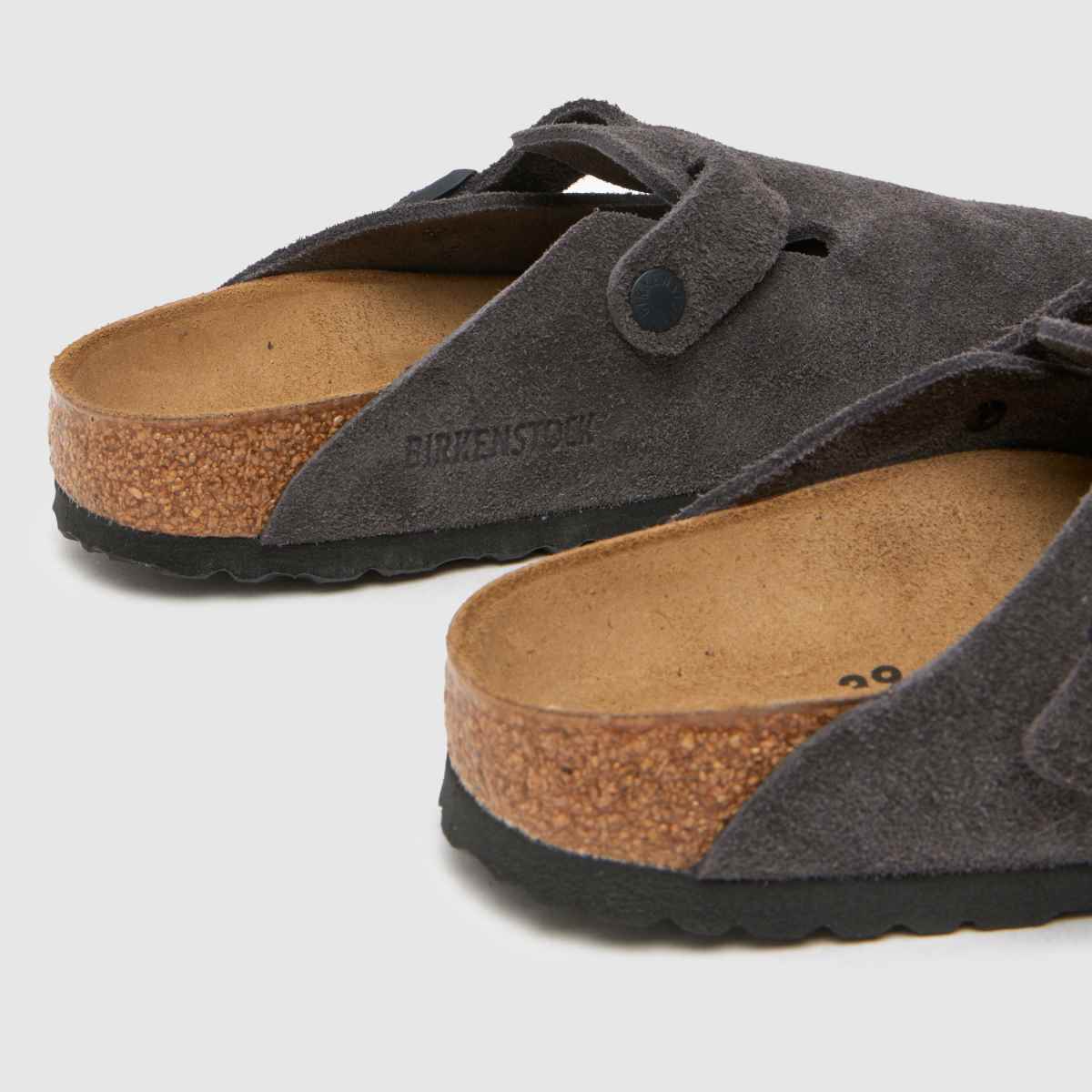 BIRKENSTOCK Boston keskeny szabású klumpa szandál szürke színben