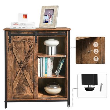 VASAGLE Aktenschrank Sideboard mit Schiebetür, verstellbaren Regalebenen