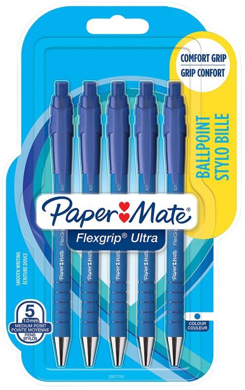 Papermate FlexGrip Ultra Kugelschreiber Blau Mittel 0.5 mm 5 Stück
