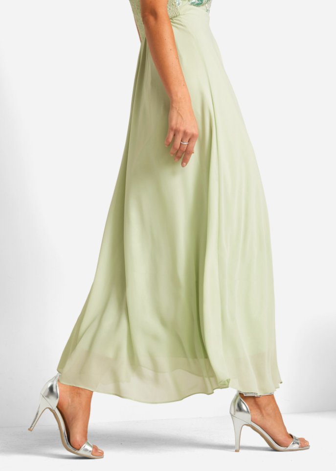 Chiffonkleid mit Pailettenstickerei