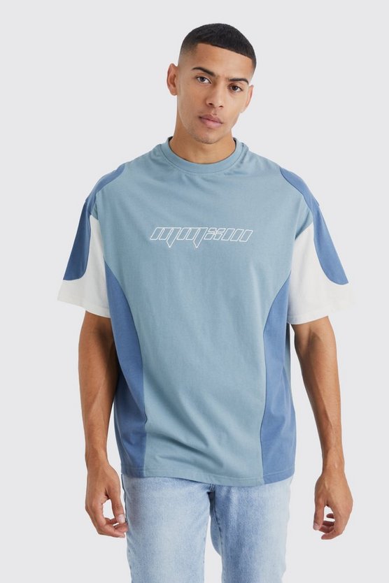 Besticktes Colorblock T-Shirt