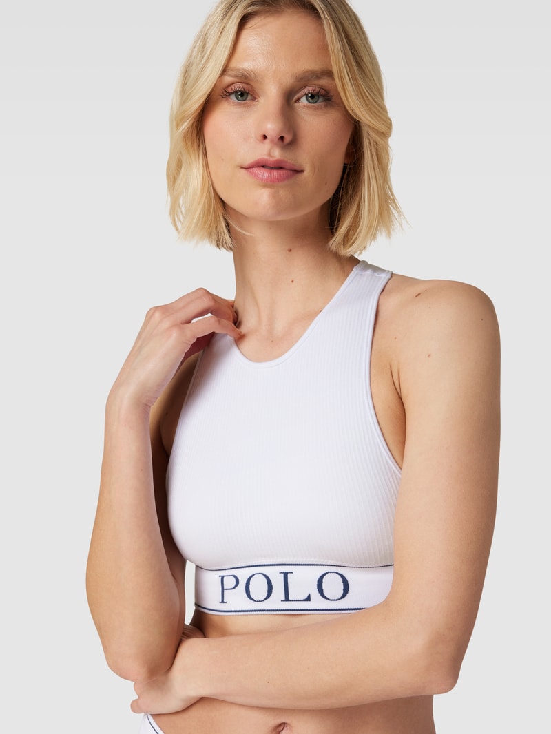 Bralette mit Label-Detail in weiß