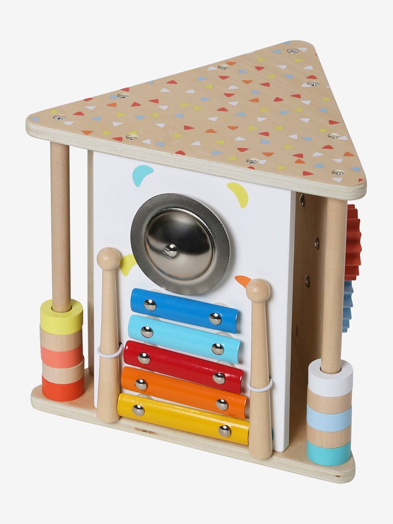 Triangle d'activités musicales en bois FSC® beige