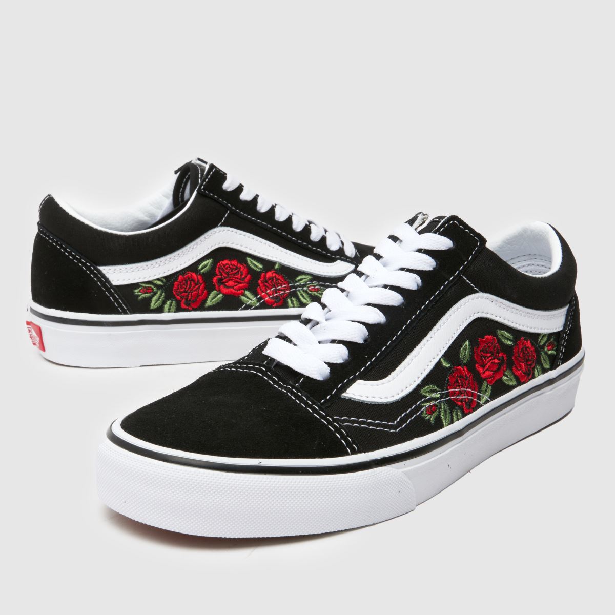 Vans Old Skool Black Roses tornacipő fekete és piros színben