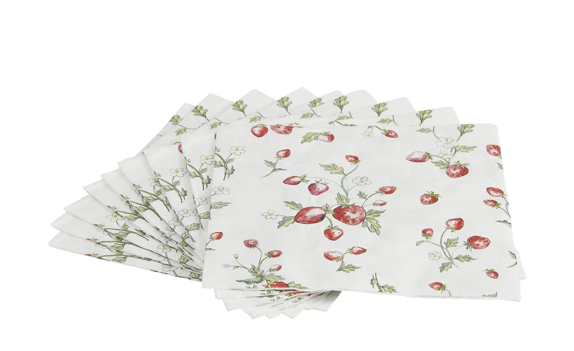 HOME STORY Serviette Erdbeere, 20er Pack, sortiert