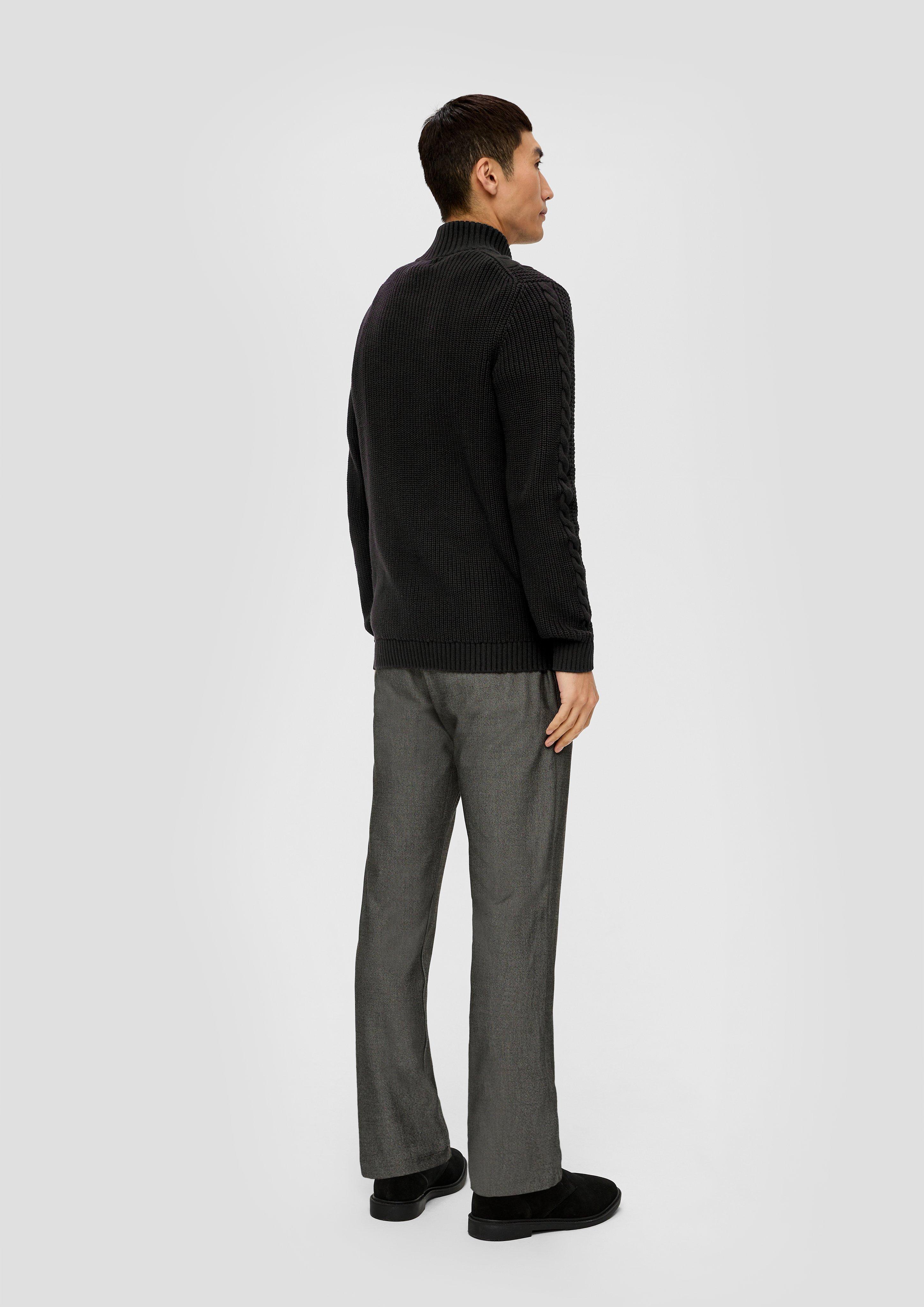 Troyer-Pullover mit Zopfmuster  2137421-9999