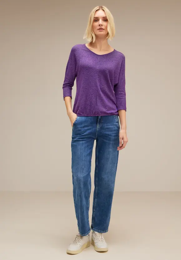 Street One Shirt in Melangeoptik