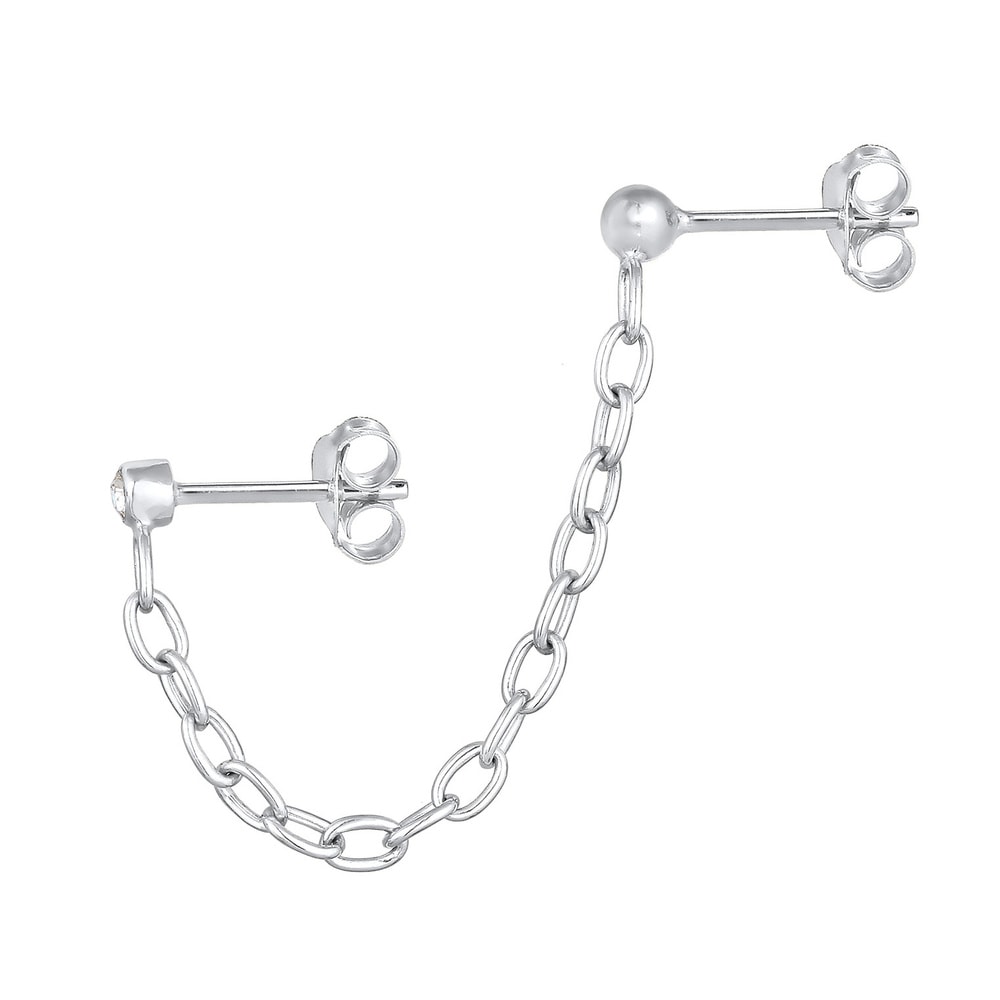 Elli Elli Boucles d'Oreilles Femmes clous d'oreilles chaîne avec cristal en argent ste Boucles d'oreilles