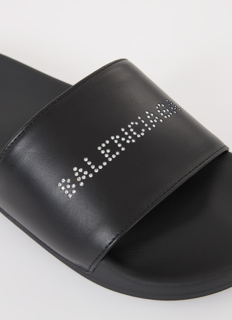 Balenciaga papuče s kožnim detaljima i cirkonima