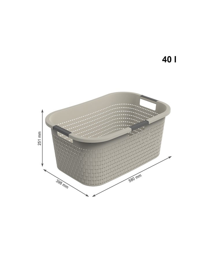 Rotho Country Wäscheset 2tlg. 55l, 40l, Kunststoff (PP) BPA-frei in Cappuccino günstig kaufen onesize