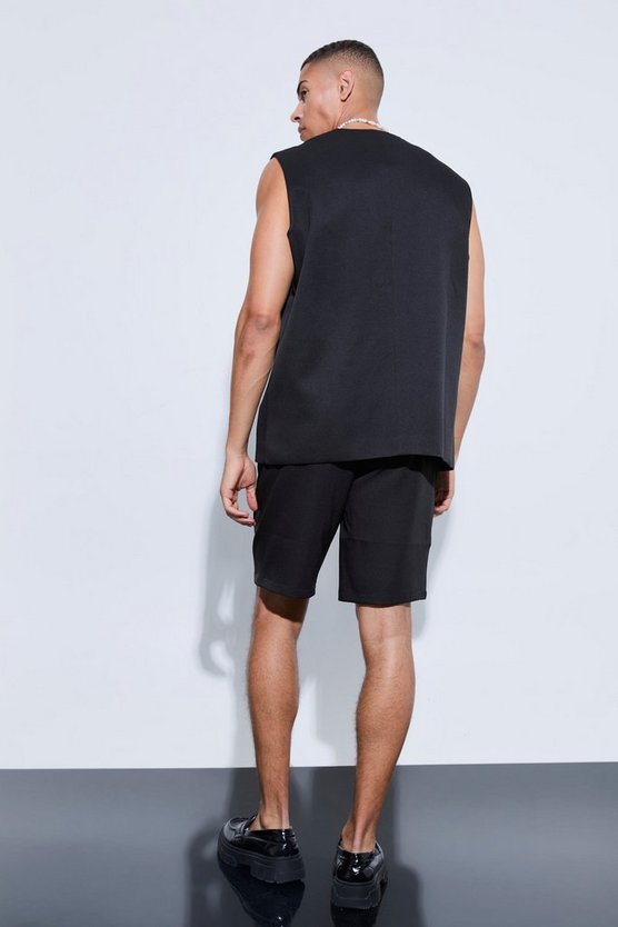 Maßgeschneiderte Shorts mit weitem Bein