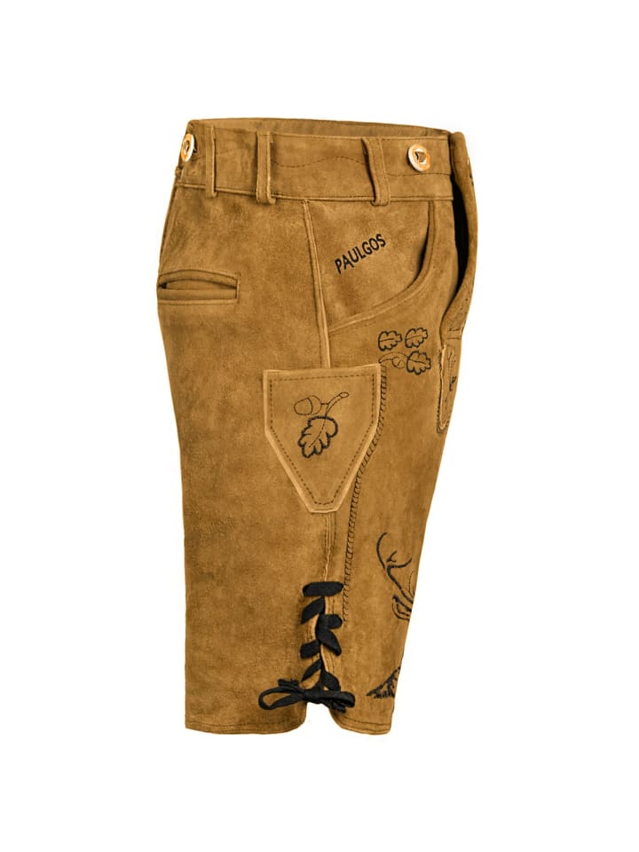 PAULGOS Lederhose Kurz Echtleder HK4 in Hellbraun günstig kaufen