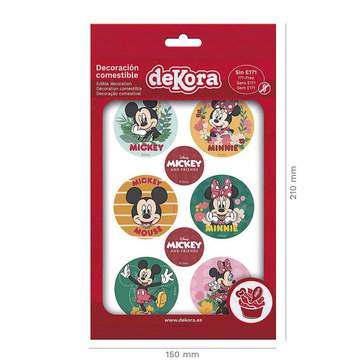 Essbare Muffinaufleger Mickey und Minnie Mouse, rund