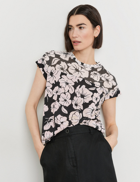 Kurzarmshirt mit Meshpasse