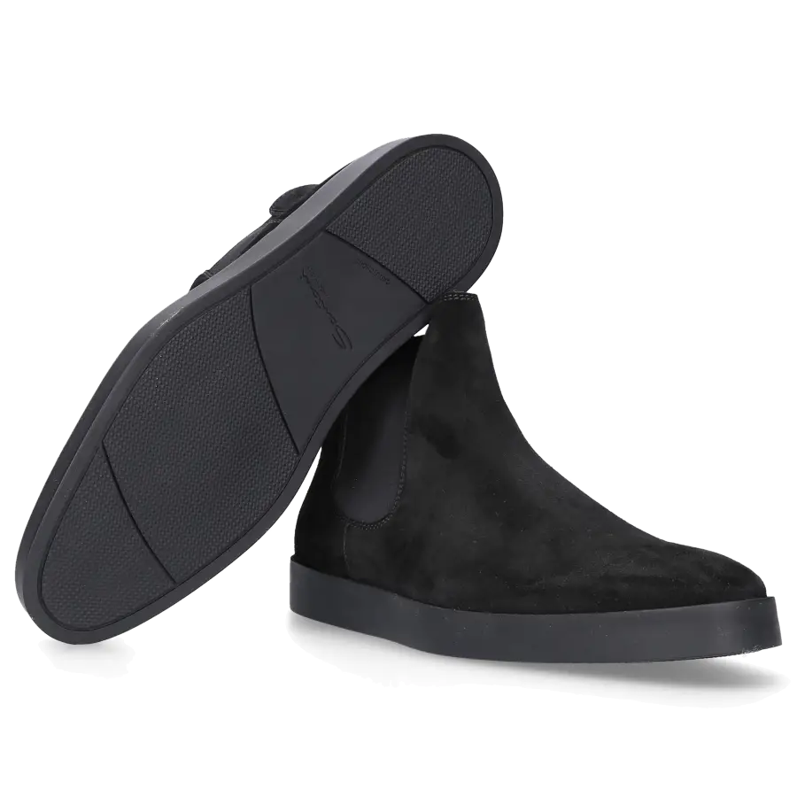Santoni - Chelsea Boots 17833 Veloursleder - schwarz