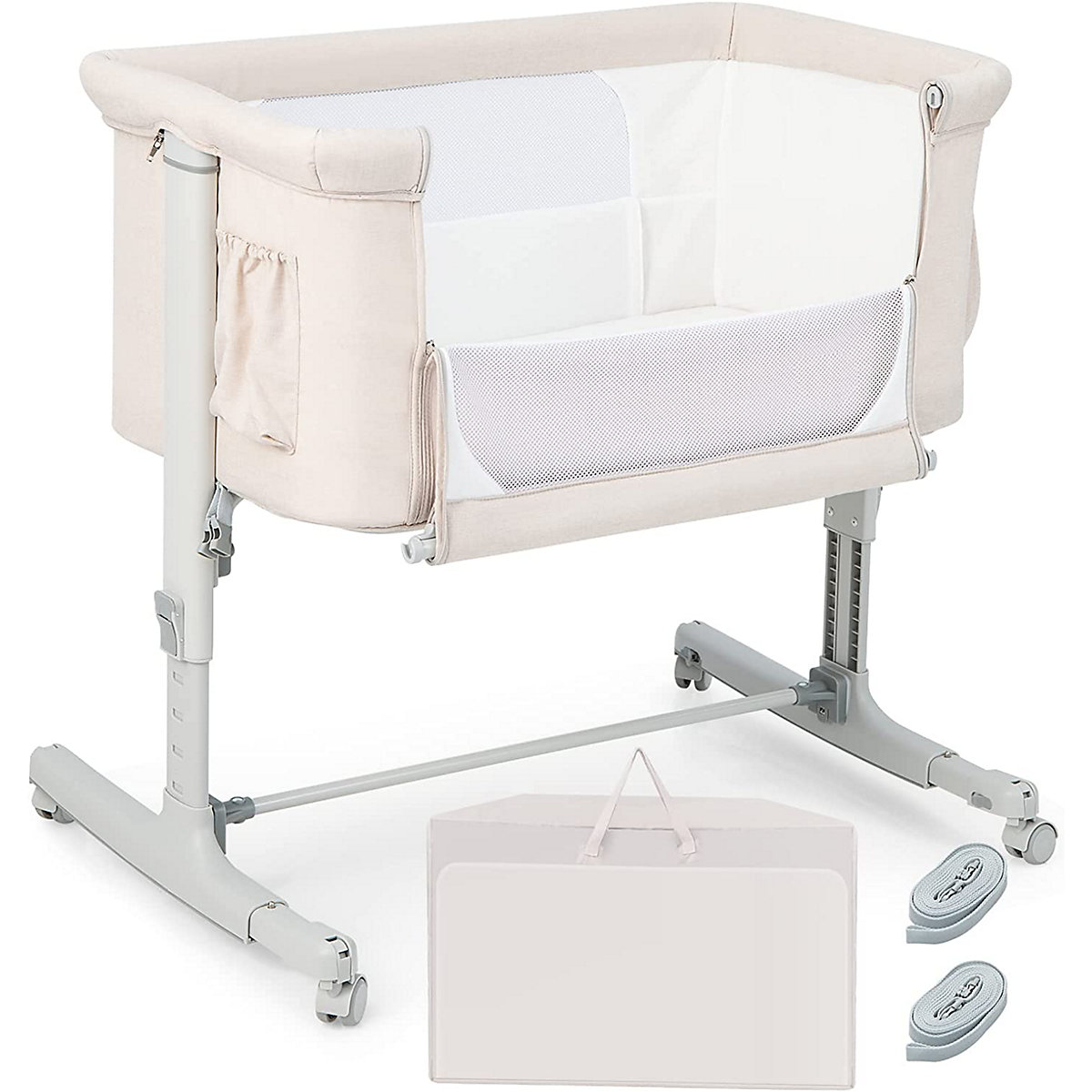 Beistellbett Babywiege inkl. Matratze Reisebett Höhenverstellbar