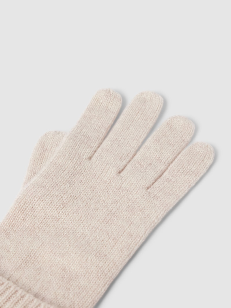 Handschuhe aus Kaschmir mit breitem Umschlang in beige meliert