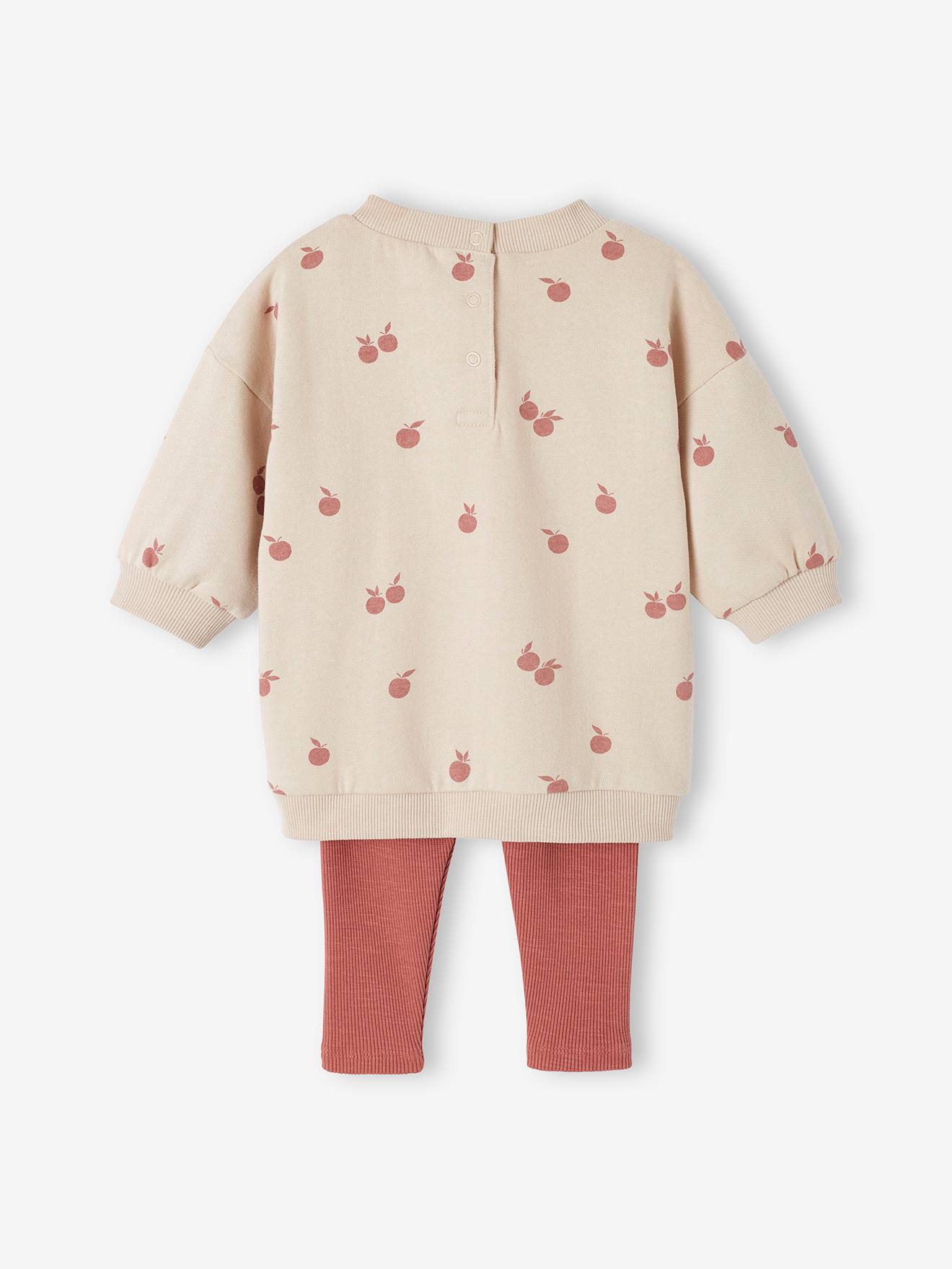 Ensemble robe + legging bébé personnalisable beige doré