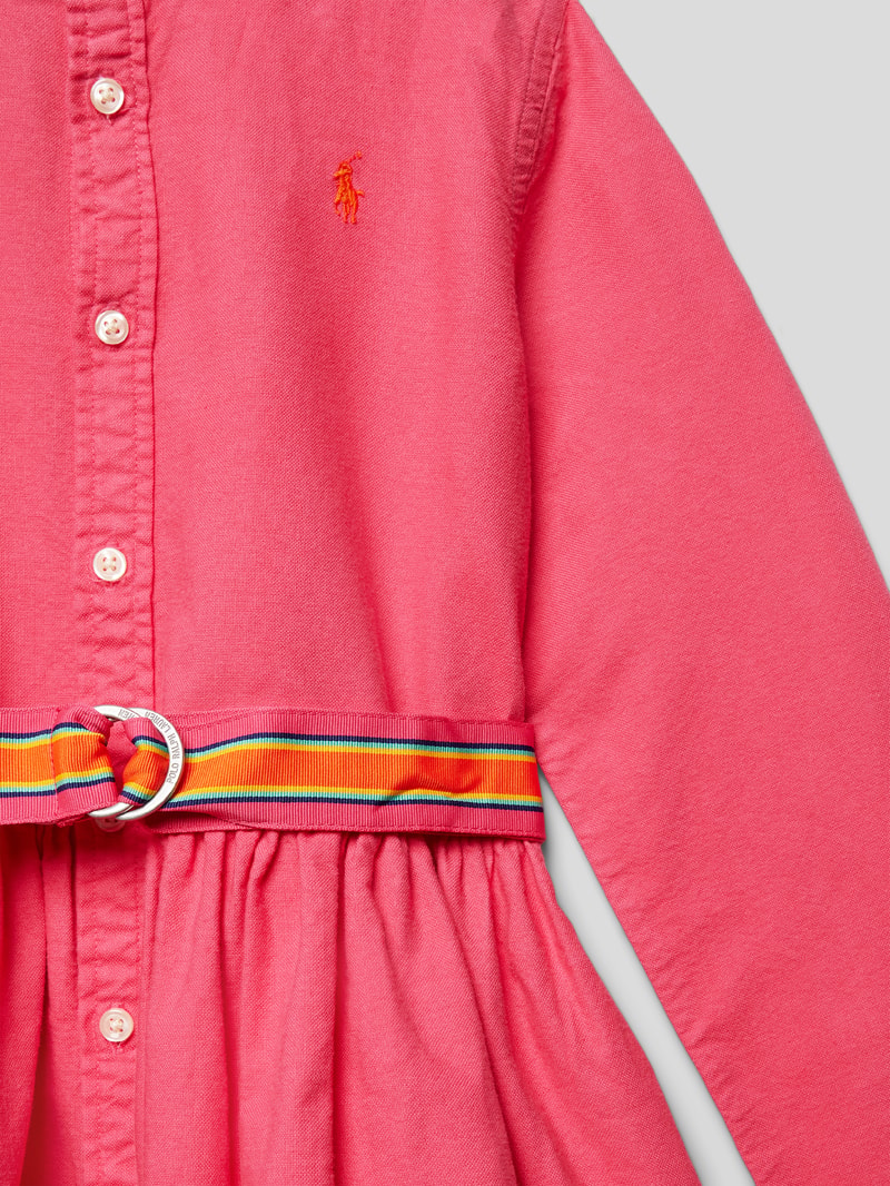 Kleid mit Umlegekragen in pink