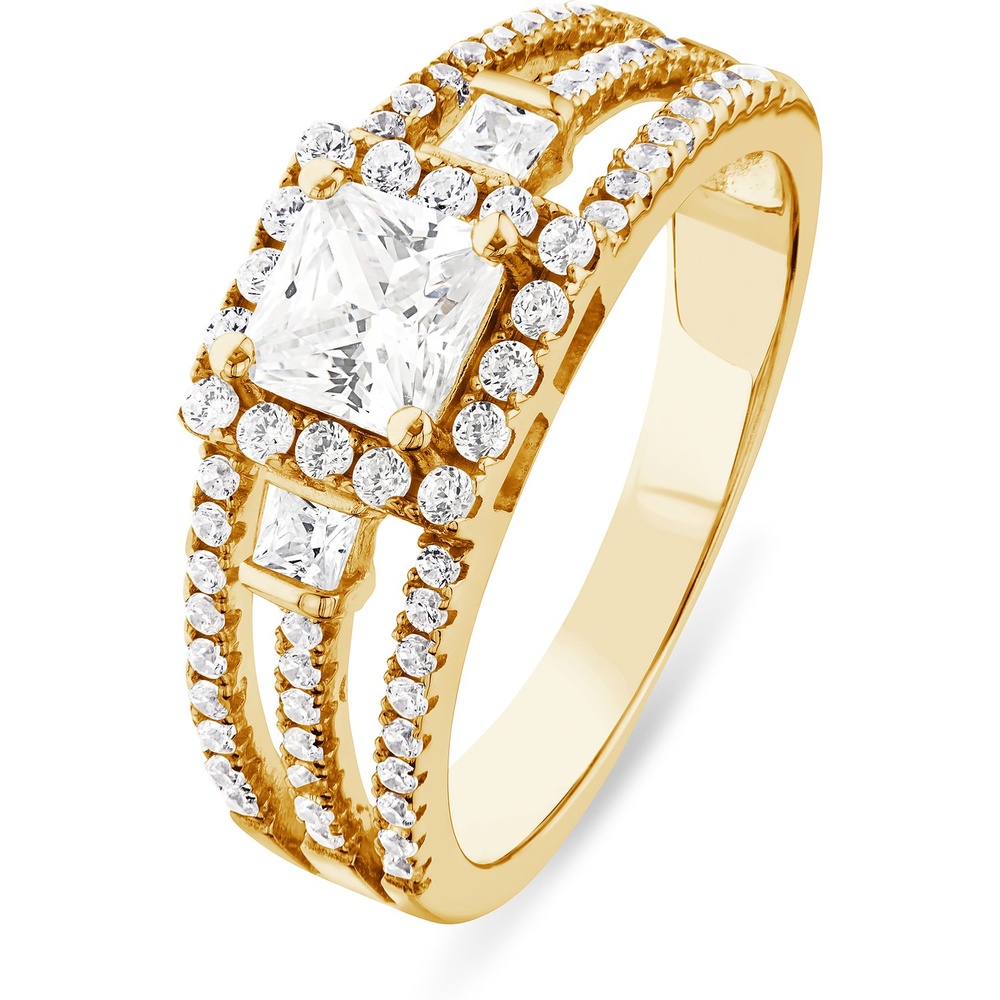 FAVS Bague pour femme 925 Argent or jaune Bague