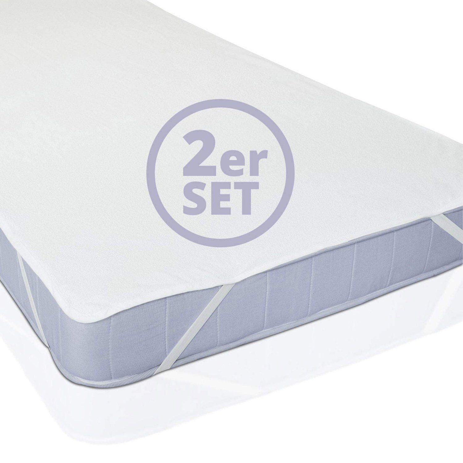 Matratzenauflage Wasserundurchlässig 100 x 200cm 2er Set Lumaland, geeignet für Allergiker 100% Baumwolle