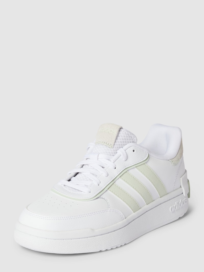 Sneaker aus Leder-Mix in hellgrün