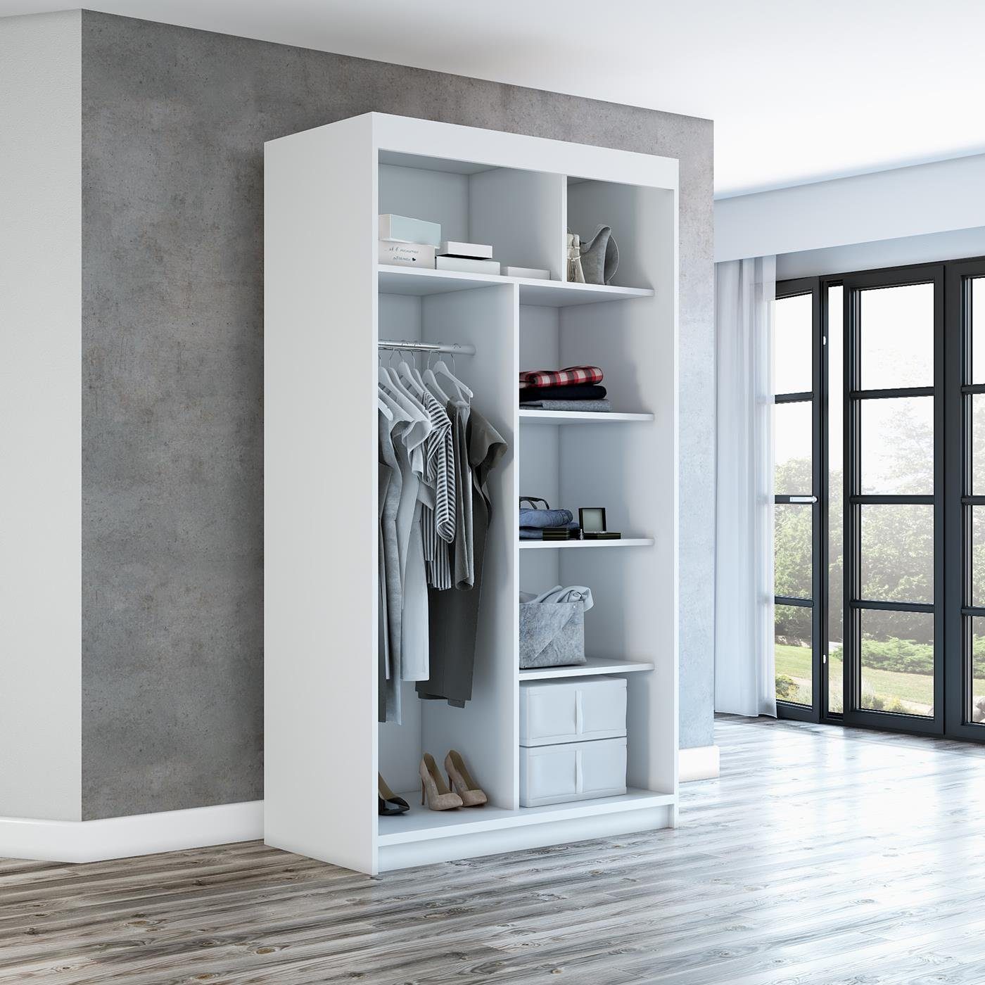 A&J MöbelLand GmbH Schwebetürenschrank GAP 120 cm mit Spiegel