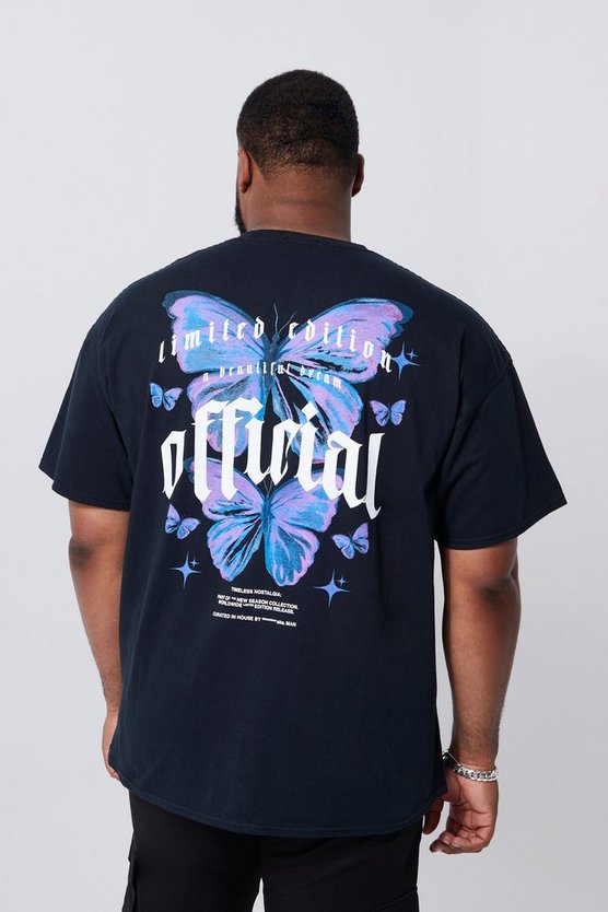 Plus T-Shirt mit Official Schmetterlings-Print