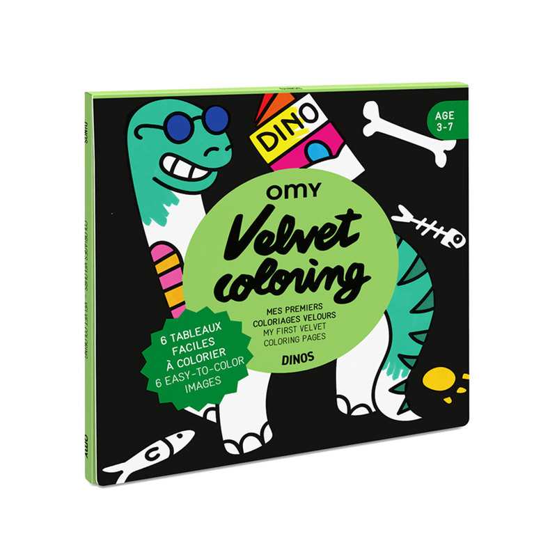 Pochette Velvet Coloring Dinos - OMY