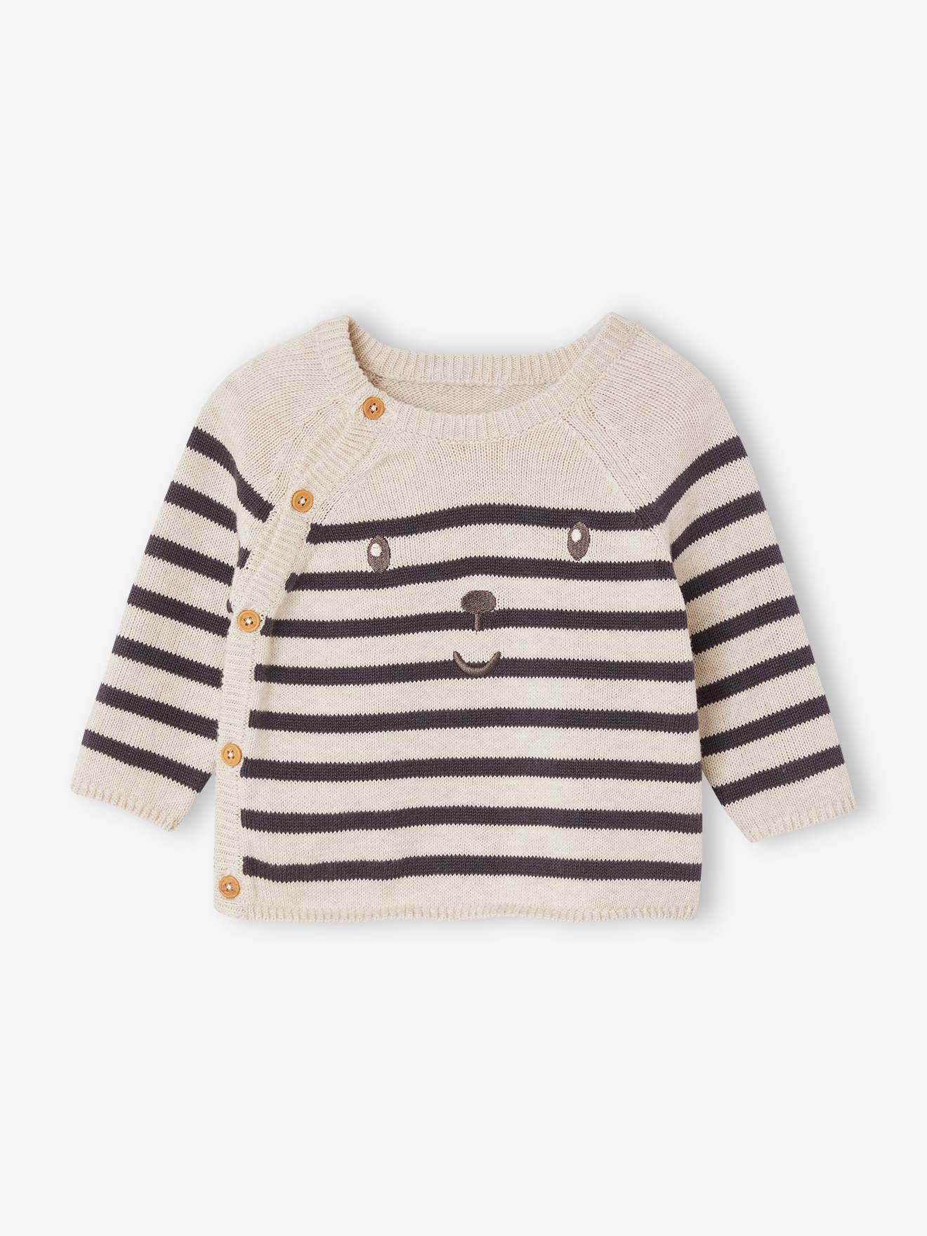 Vertbaudet Baby Ringelpullover Oeko-Tex - beige meliert