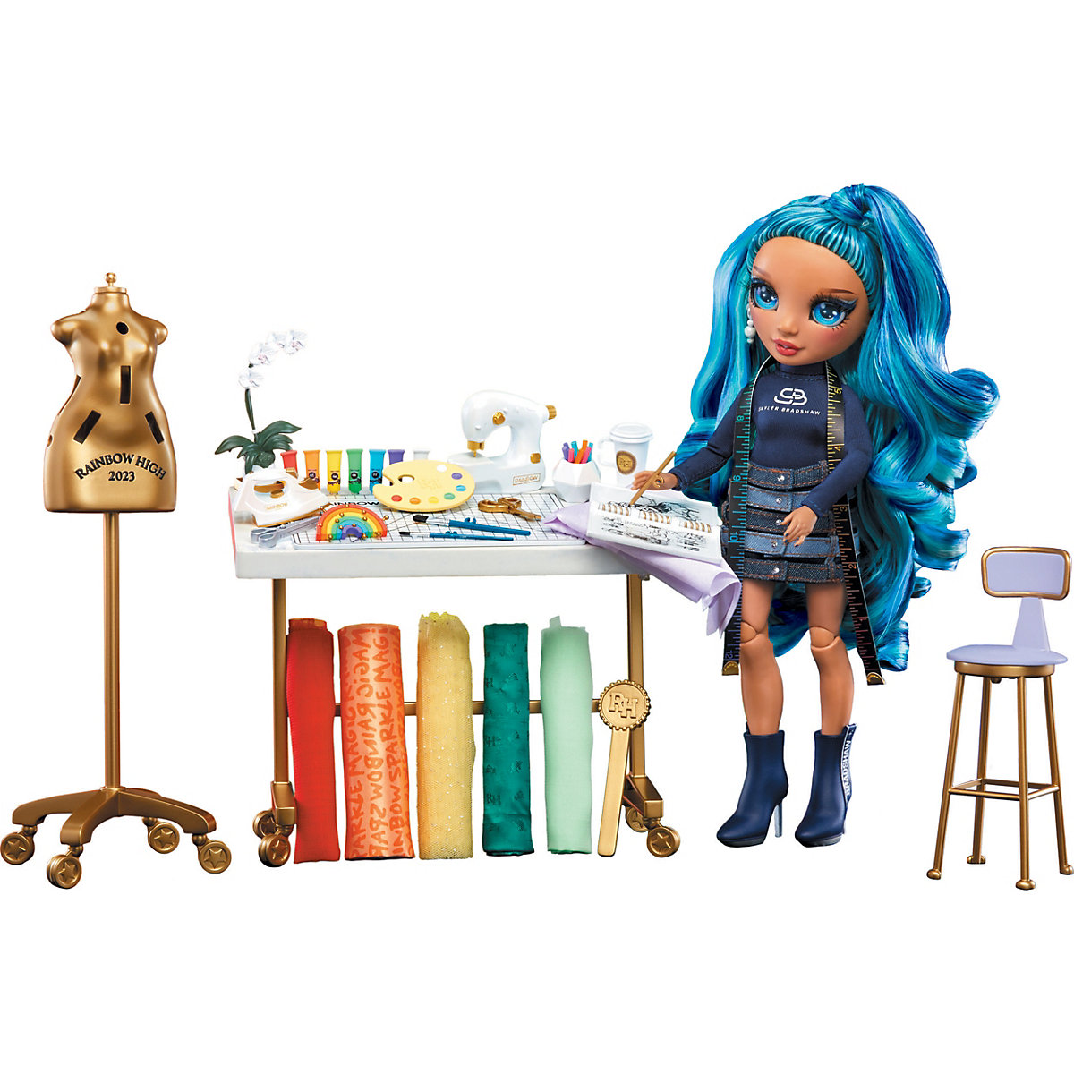 Rainbow High Dream & Design Fashion Studio Playset + Skyler Puppe Serie 1