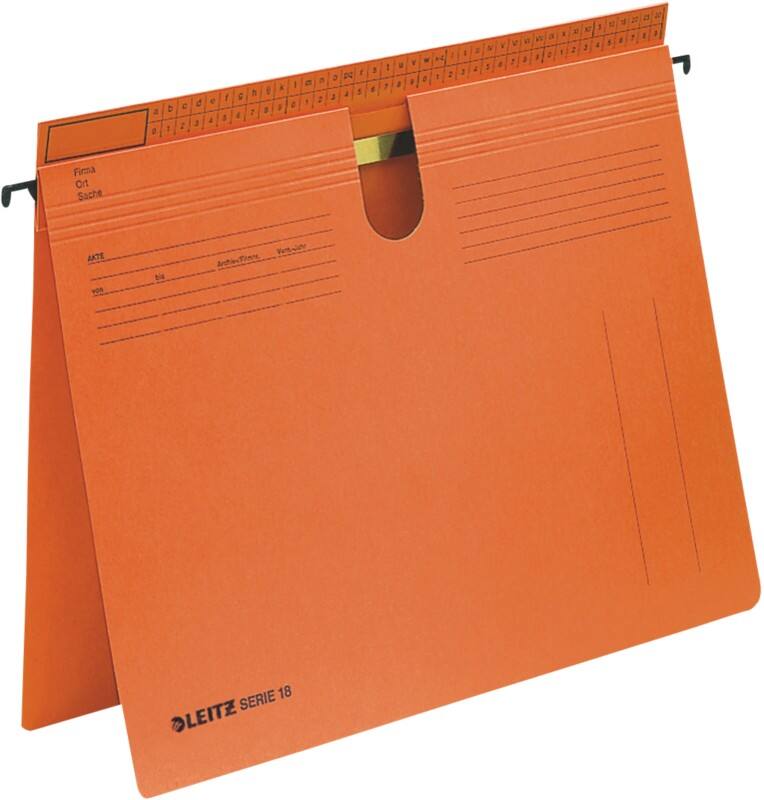 Leitz SERIE 18 Hängehefter 1814 DIN A4 Behördenheftung und Kaufmännische Heftung V-Base 15 mm 250 g/m² Orange 100% Recycelter Manila-Karton