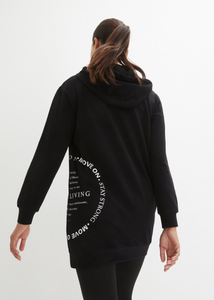 Long-Sweatshirt mit Statementdruck