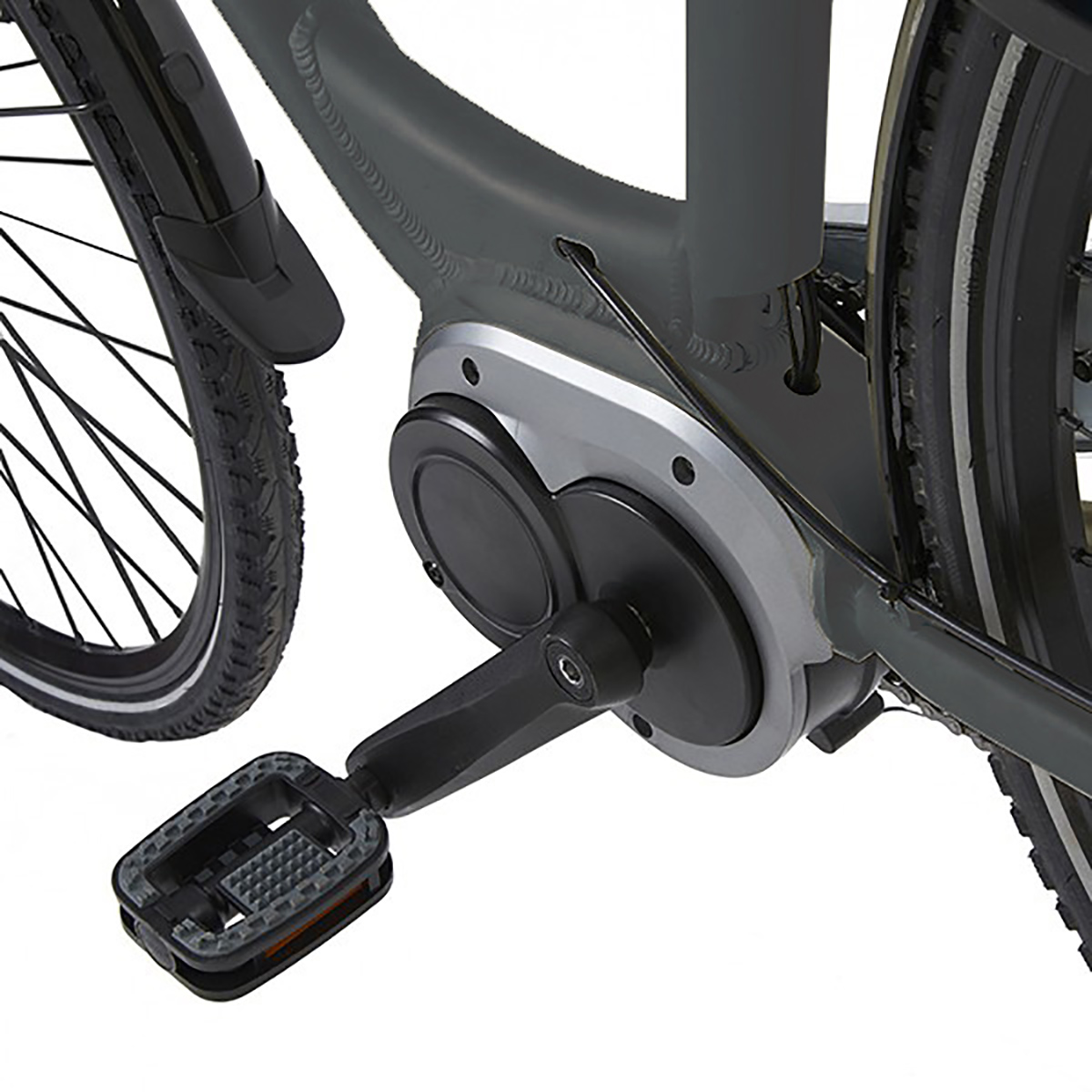 Villette Urban E600, City E-bike, Damen, mit Mittelmotor, 7 Gang, grau