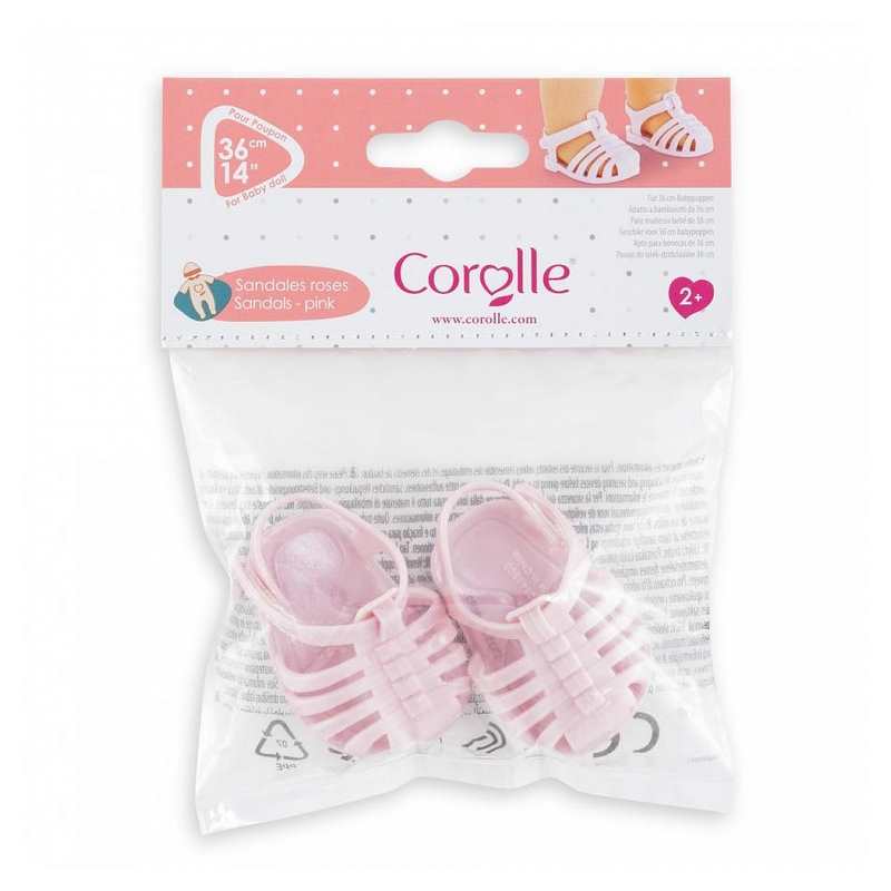 Sandales roses pour poupon 36cm
