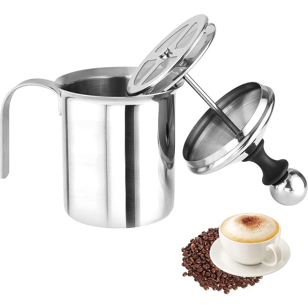 Zimtky Milchaufschäumer Manueller Milchaufschäumer Edelstahl Milchaufschäumer Manuell 400ml