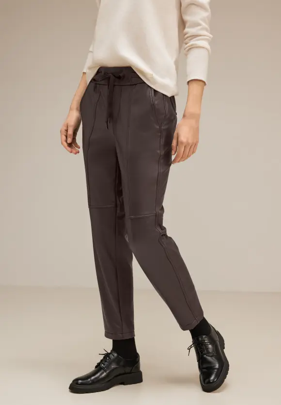 Street One Loose Fit Kunstlederhose