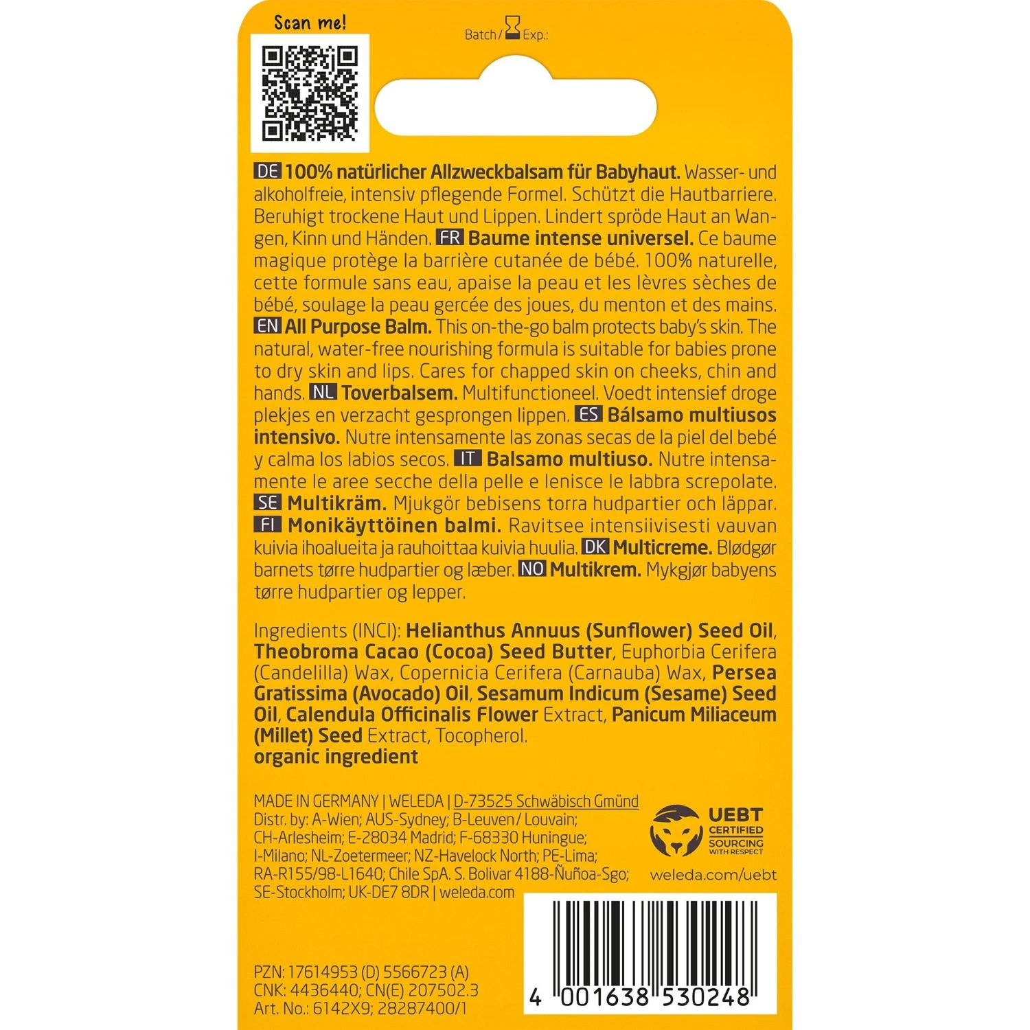 Balsamo intensivo universale Weleda con calendula biologica - 25 g