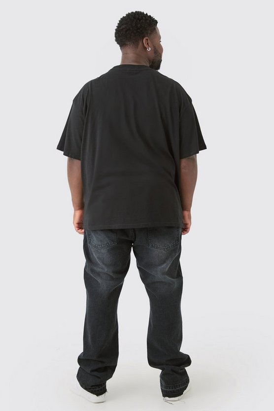 Plus Oversize T-Shirt mit Pour Homme Schlagenprint