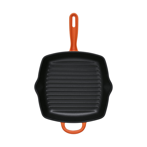 Grillpfanne aus Gusseisen, orange