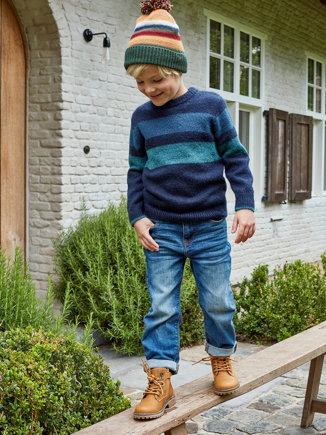 Vertbaudet Jungen Loose-Fit-Jeans Oeko-Tex - blue stone