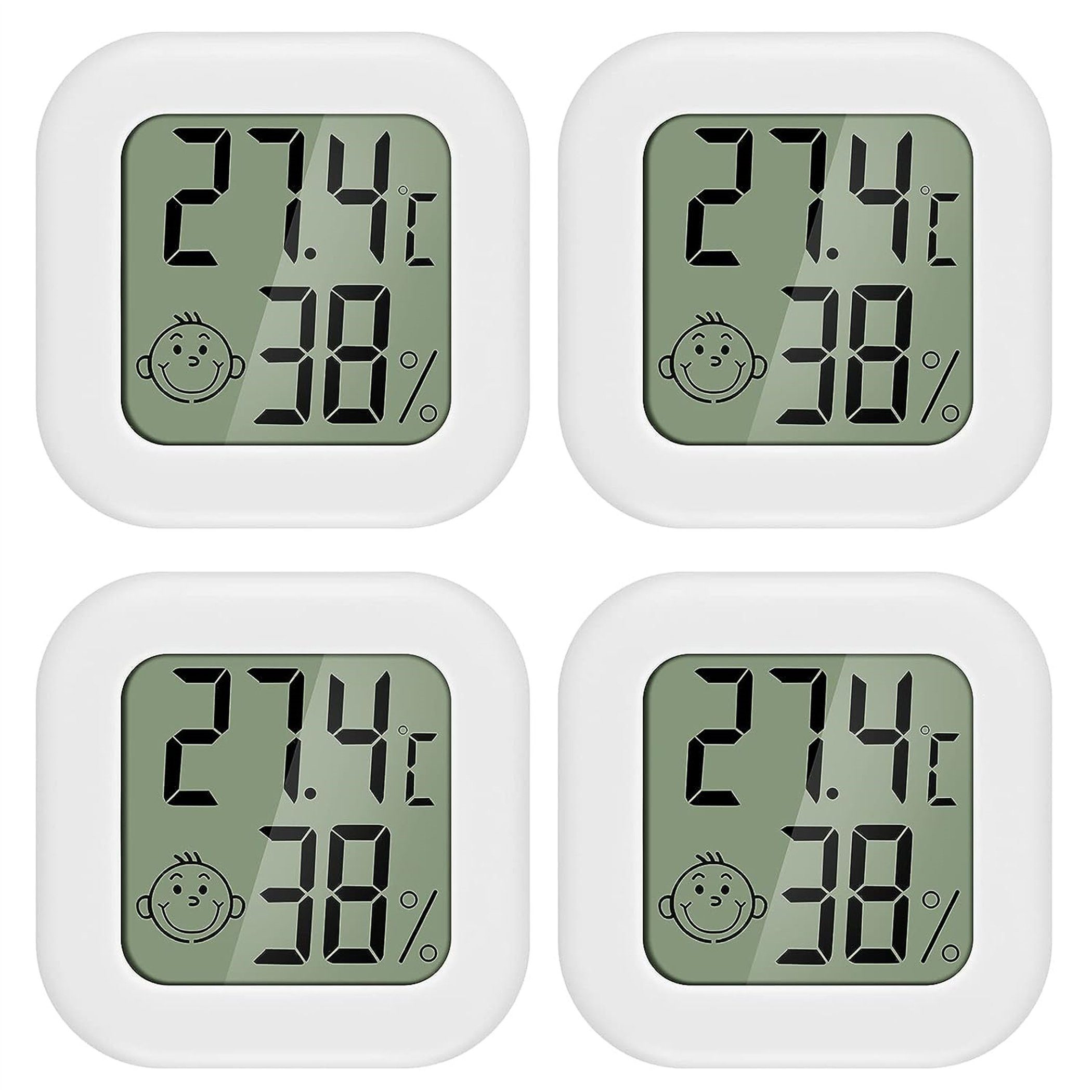 autolock Bodenthermometer 4 Stück luftfeuchtigkeitsmesser Thermometer Innen Mini LCD Digital