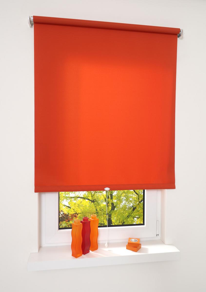 Bella Casa Mittelzugrollo Uni, lichtdurchlässig, 122 x 180 cm Terracotta