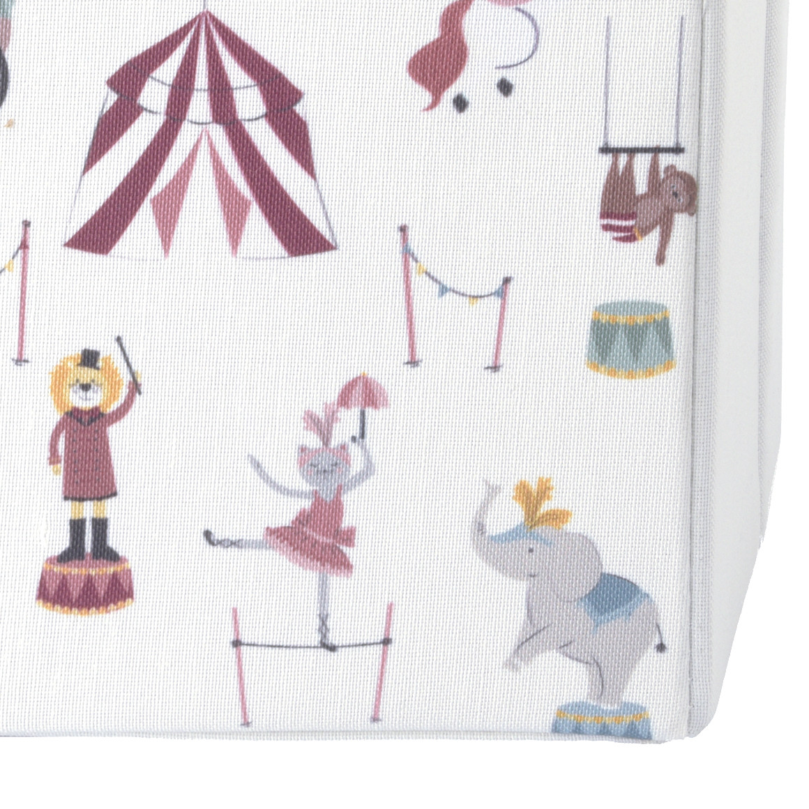 Kleine Aufbewahrungsbox mit Zirkus-Motiv