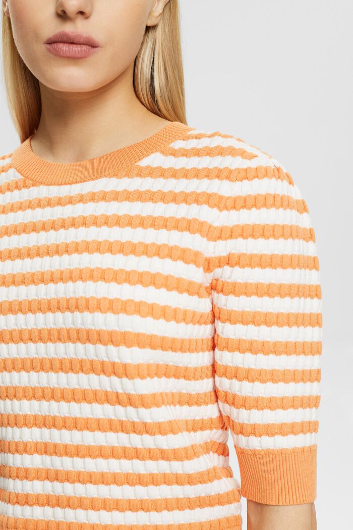 Gestreifter Pullover mit verkürzten Ärmeln