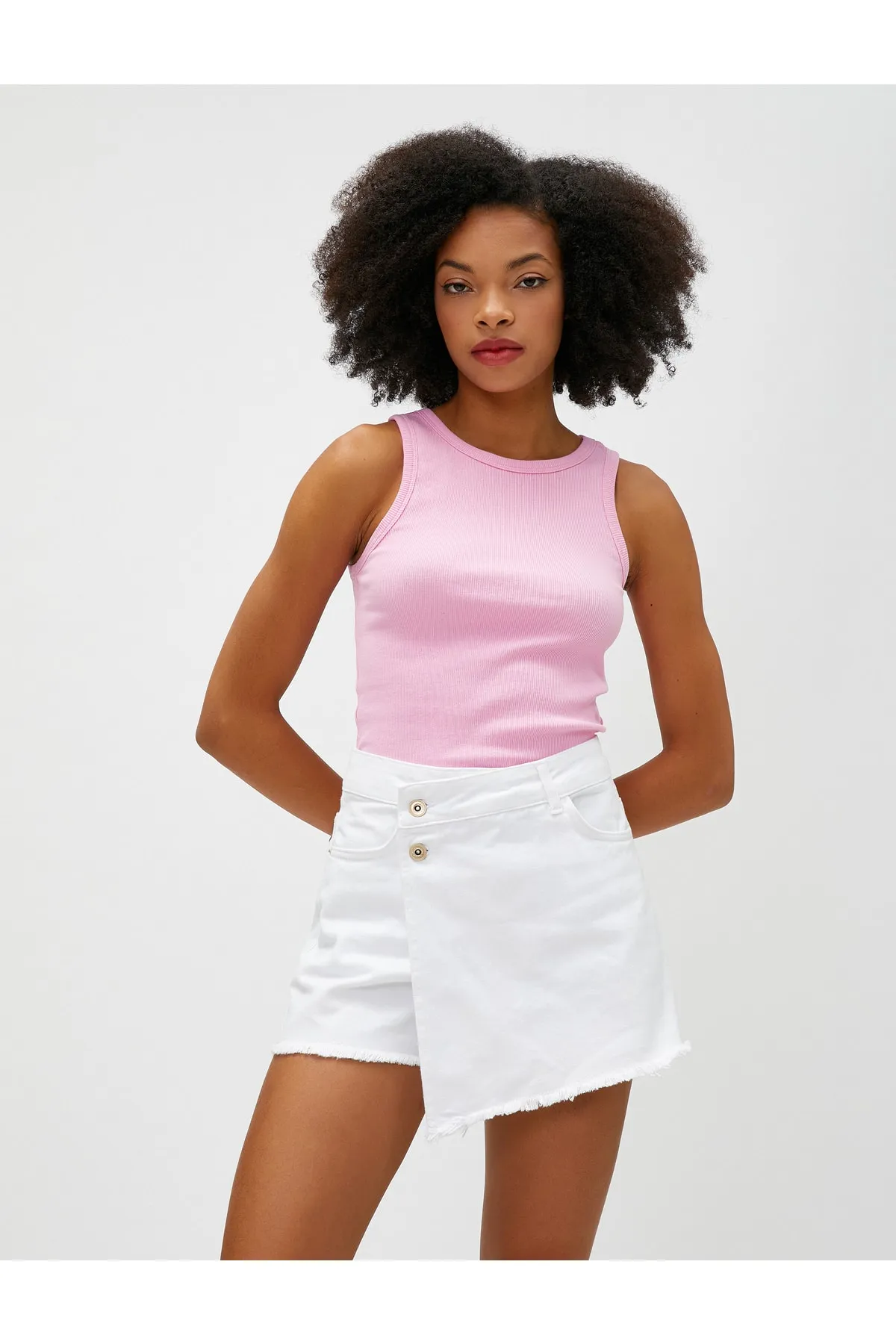 Koton  Denim-Shorts, Rock, Taschendetails, Baumwolle, geknöpft