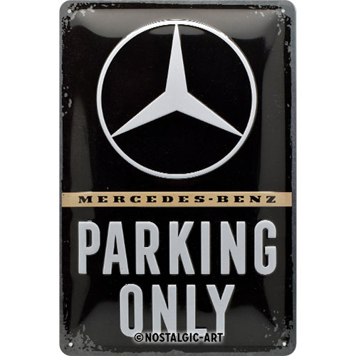 Nostalgic Art Retro Blechschild 20x30cm, Motiv "Mercedes - Parking Only", 1 Stück - ATU