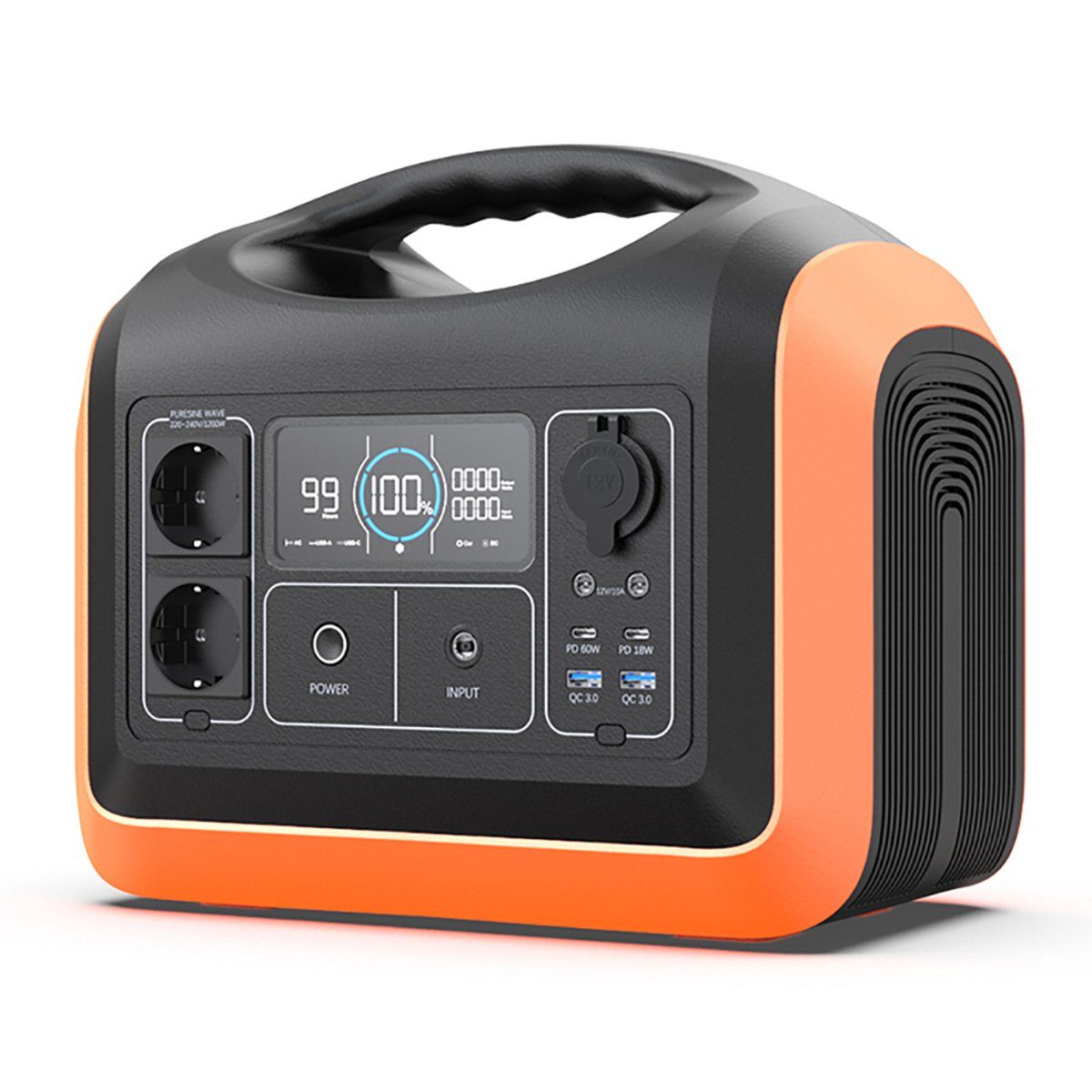Hyrican UPP-1200 / 1200 Watt, 992 Wh, LiFePO4, tragbarer Akku/Batterie Powerstation 310000 mAh, mobiles Ladezentrum für Not-& Stromversorgung