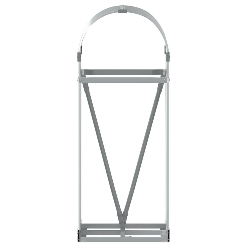 vidaXL Kaminholzregal Kaminholzunterstand Silbern 40x45x100 cm Verzinkter Stahl, BxTxH:40x45x100 cm