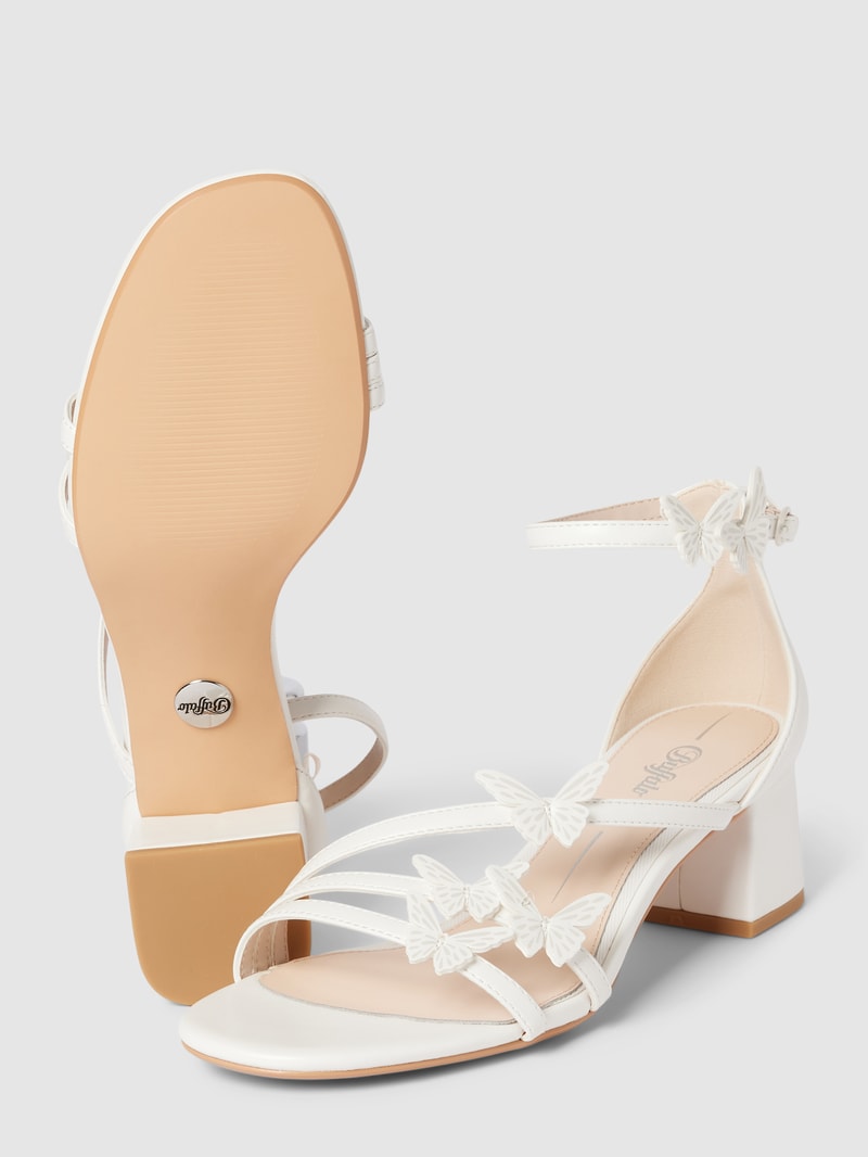 Sandalette mit Zierbesatz in weiß